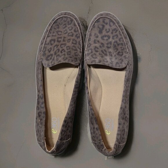 Easy Spirit E360 Shoes  Dark Brown Leopard Print Slip-on Flats Women's Size 7 - Picture 3 of 5